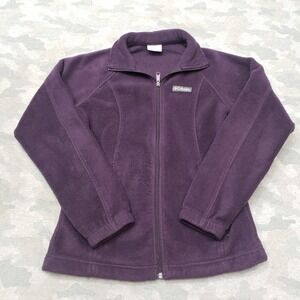 Columbus Fleece Jacket Womens XS Purple Full Zip Pockets Long Sleeve